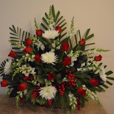 Basket with assorted flowers. CC1199